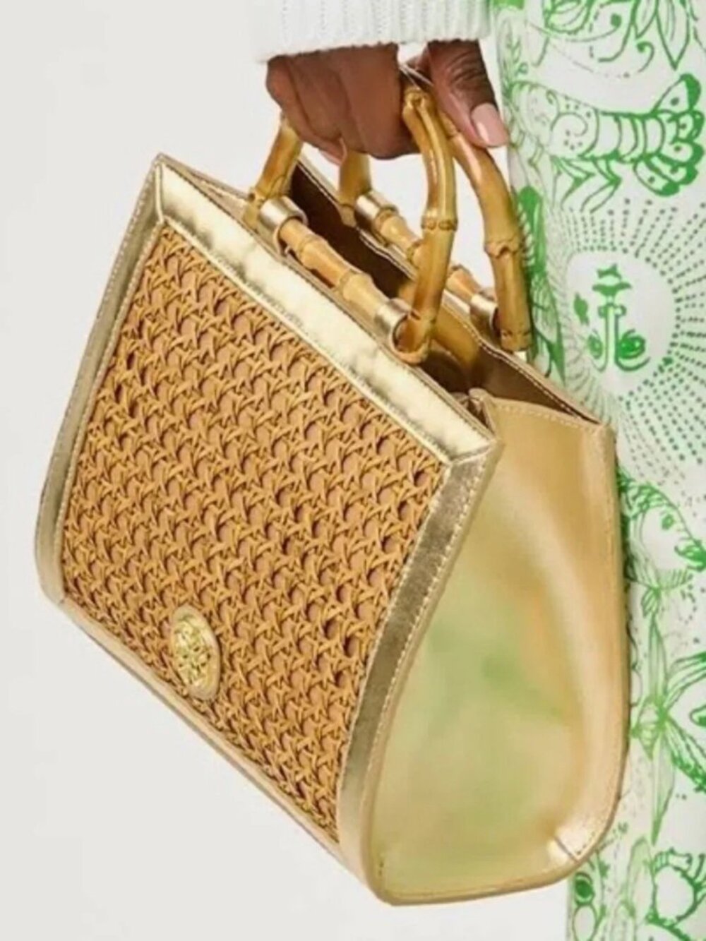 Lilly Pulitzer Liza Cane Top Handle Bag - Picture 4 of 8